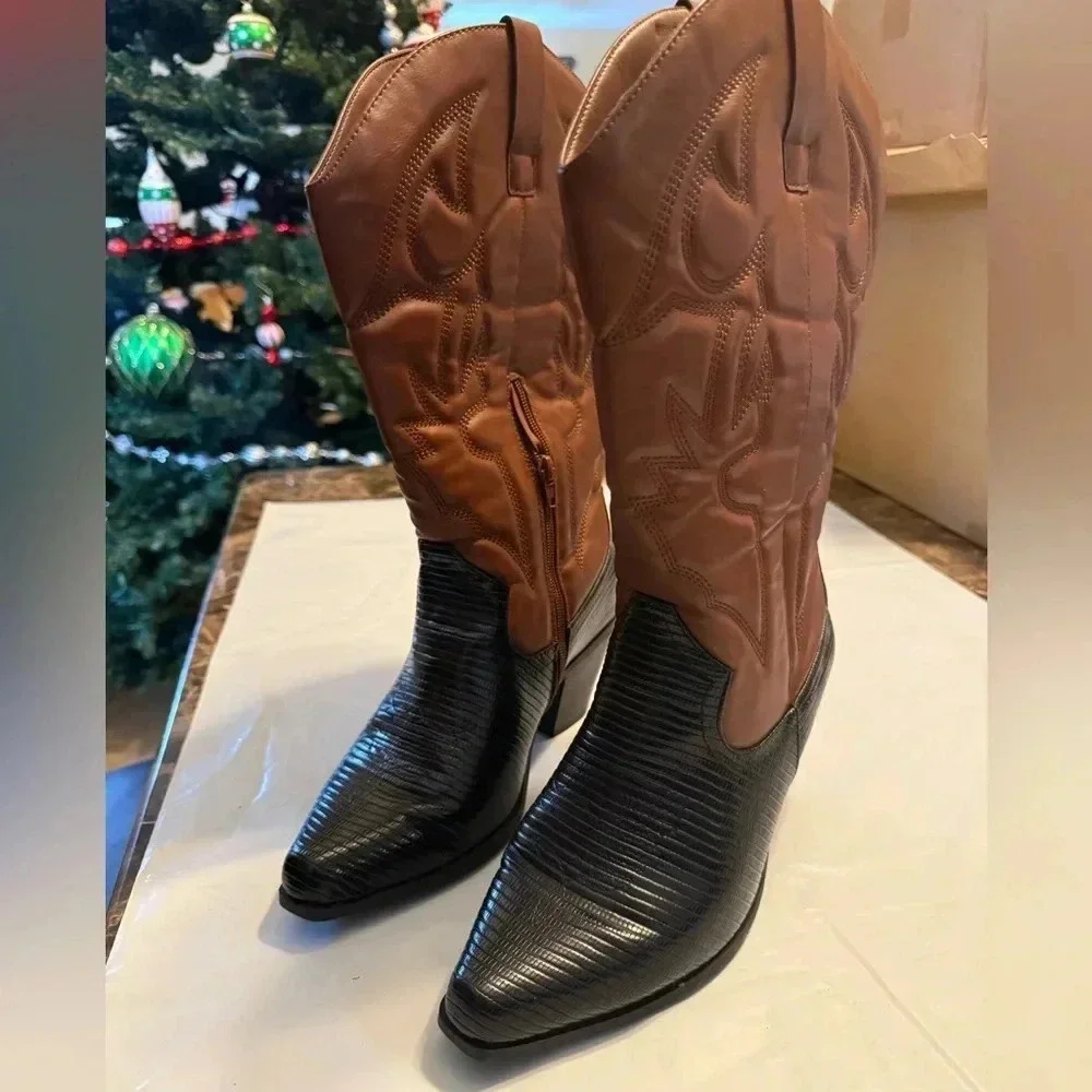 Just Fab Natasha Western Boot Size 7.5 - Picture 7 of 8